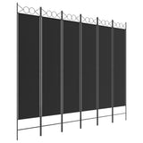 NNEVL 6-Panel Room Divider Black 240x200 cm Fabric