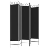 NNEVL 6-Panel Room Divider Black 240x200 cm Fabric