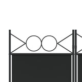 NNEVL 6-Panel Room Divider Black 240x200 cm Fabric