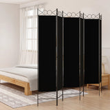NNEVL 6-Panel Room Divider Black 240x200 cm Fabric