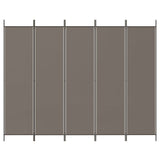 NNEVL 5-Panel Room Divider Anthracite 250x200 cm Fabric