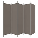NNEVL 5-Panel Room Divider Anthracite 250x200 cm Fabric