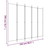 NNEVL 5-Panel Room Divider Anthracite 250x200 cm Fabric