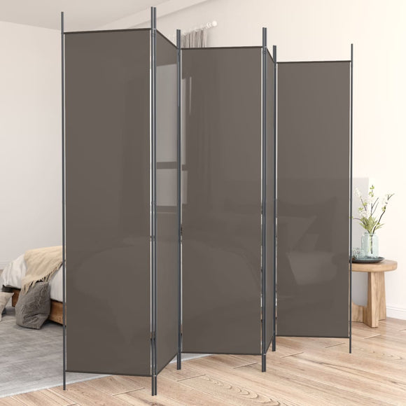 NNEVL 5-Panel Room Divider Anthracite 250x200 cm Fabric