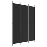 NNEVL 3-Panel Room Divider Black 150x220 cm Fabric
