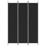 NNEVL 3-Panel Room Divider Black 150x220 cm Fabric