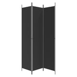 NNEVL 3-Panel Room Divider Black 150x220 cm Fabric