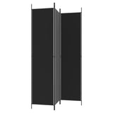 NNEVL 3-Panel Room Divider Black 150x220 cm Fabric