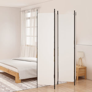 NNEVL 4-Panel Room Divider White 200x220 cm Fabric
