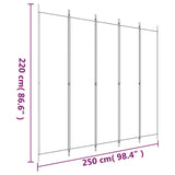 NNEVL 5-Panel Room Divider Anthracite 250x220 cm Fabric