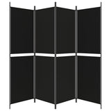 NNEVL 4-Panel Room Divider Black 200x180 cm Fabric