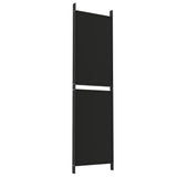 NNEVL 4-Panel Room Divider Black 200x180 cm Fabric