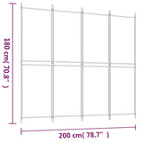 NNEVL 4-Panel Room Divider Black 200x180 cm Fabric