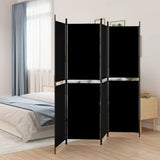 NNEVL 4-Panel Room Divider Black 200x180 cm Fabric