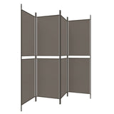 NNEVL 4-Panel Room Divider Anthracite 200x200 cm Fabric
