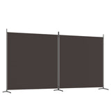 NNEVL 2-Panel Room Divider Brown 348x180 cm Fabric