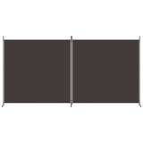NNEVL 2-Panel Room Divider Brown 348x180 cm Fabric