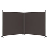 NNEVL 2-Panel Room Divider Brown 348x180 cm Fabric