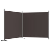 NNEVL 2-Panel Room Divider Brown 348x180 cm Fabric
