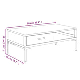 NNEVL Coffee Table 90x50x35 cm Solid Pinewood