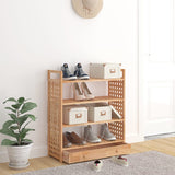NNEVL Shoe Rack with Drawer 70x27x81 cm Solid Wood Walnut