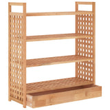 NNEVL Shoe Rack with Drawer 70x27x81 cm Solid Wood Walnut