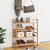 NNEVL Shoe Racks 2 pcs 69x27x41 cm Solid Wood Walnut