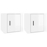 NNEVL Bedside Cabinets 2 pcs High Gloss White 50x39x47 cm