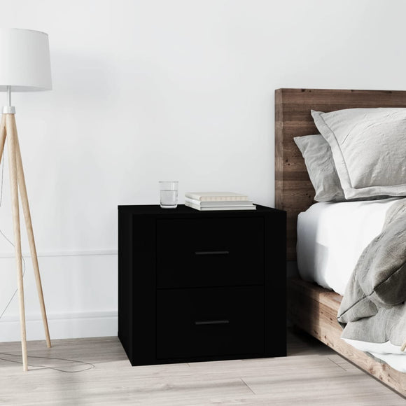 NNEVL Bedside Cabinet Black 50x39x47 cm
