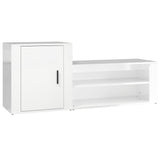 NNEVL Shoe Cabinet High Gloss White 130x35x54 cm Engineered Wood