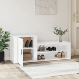 NNEVL Shoe Cabinet High Gloss White 130x35x54 cm Engineered Wood