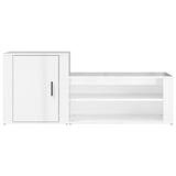 NNEVL Shoe Cabinet High Gloss White 130x35x54 cm Engineered Wood
