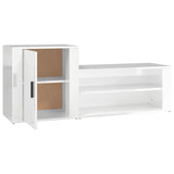 NNEVL Shoe Cabinet High Gloss White 130x35x54 cm Engineered Wood
