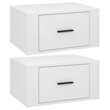 NNEVL Wall-mounted Bedside Cabinets 2 pcs High Gloss White 50x36x25cm