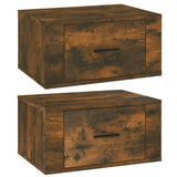 NNEVL Wall-mounted Bedside Cabinets 2 pcs Smoked Oak 50x36x25 cm