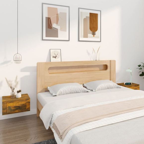 NNEVL Wall-mounted Bedside Cabinets 2 pcs Smoked Oak 50x36x25 cm