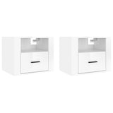 NNEVL Wall-mounted Bedside Cabinets 2 pcs High Gloss White 50x36x40cm