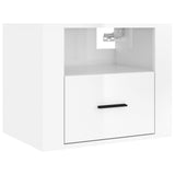 NNEVL Wall-mounted Bedside Cabinets 2 pcs High Gloss White 50x36x40cm