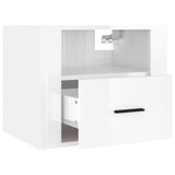 NNEVL Wall-mounted Bedside Cabinets 2 pcs High Gloss White 50x36x40cm