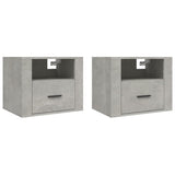NNEVL Wall-mounted Bedside Cabinets 2 pcs Concrete Grey 50x36x40 cm