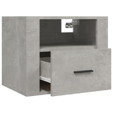 NNEVL Wall-mounted Bedside Cabinets 2 pcs Concrete Grey 50x36x40 cm