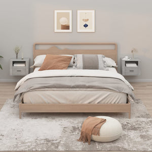NNEVL Wall-mounted Bedside Cabinets 2 pcs Concrete Grey 50x36x40 cm