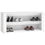 NNEVL Shoe Rack White 100x35x45 cm Engineered Wood