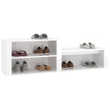 NNEVL Shoe Cabinet High Gloss White 150x35x45 cm Engineered Wood