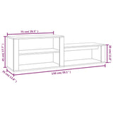 NNEVL Shoe Cabinet High Gloss White 150x35x45 cm Engineered Wood