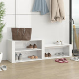 NNEVL Shoe Cabinet High Gloss White 150x35x45 cm Engineered Wood