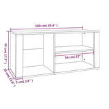 NNEVL Shoe Cabinet Black 100x35x45 cm Engineered Wood
