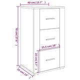 NNEVL Sideboard High Gloss White 40x33x70 cm Engineered Wood