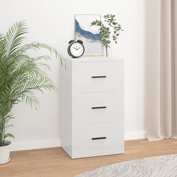 NNEVL Sideboard High Gloss White 40x33x70 cm Engineered Wood