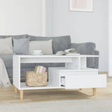 NNEVL Coffee Table White 90x49x45 cm Engineered Wood
